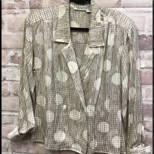 Anne Klein II SILK VNTG blouse savvy chic! Medium